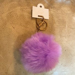 Purple poof keychain
